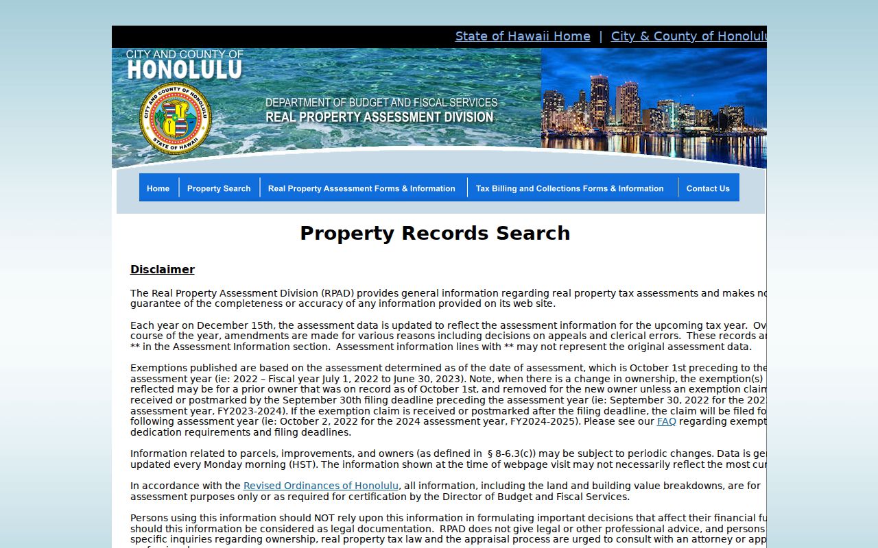 Hawaiʻi residents directory research using Honolulu property owner, address, and TMK search